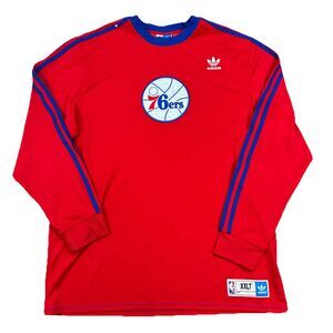 Y2K Philadelphia Sixers 76ers Adidas Warm Up Shirt Jersey Embroidered XXLT